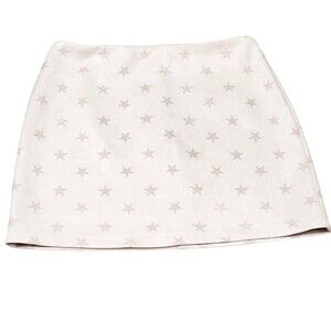 Altar'd State Skirt Womens Medium Off White Star Mini Micro Suede Stretch Lined
